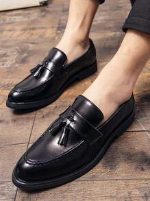 Hombres Mocasines con diseño de fleco - Negro - Ver 2