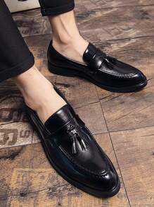 Hombres Mocasines con diseño de fleco - Negro - Ver 3