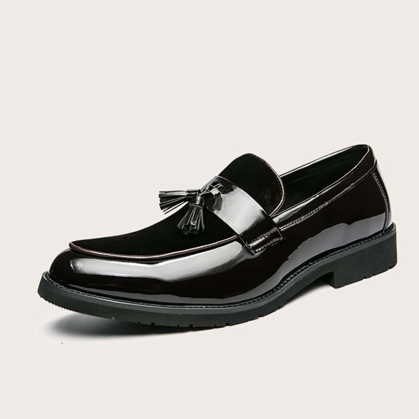 

Men Tassel Decor Panel Detail Loafers, Brown