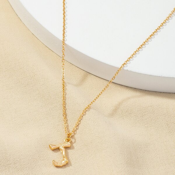 

Letter Charm Necklace, Gold