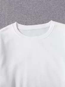 INAWLY Áo nỉ cổ tròn trơn, áo dài tay, thích hợp cho lễ tốt nghiệp, giáo viên, áo chui đầu mùa thu cho năm học mới. - trắng - Xem 3