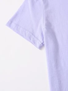 熊和字母圖案T恤 - 紫丁香色 - 查看 3