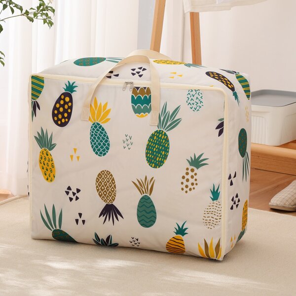 

1pc Pineapple Print Storage Bag, Multicolor