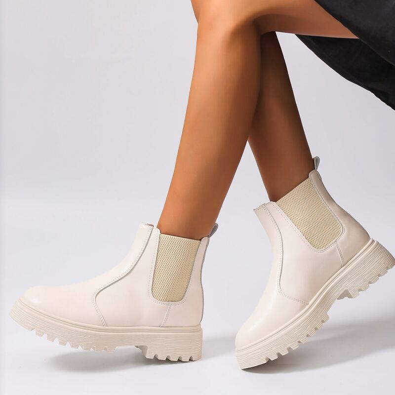 

Chunky Chelsea Boots, Beige