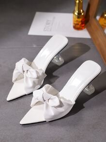 Bow Decor Chunky Sandals - White - View 2