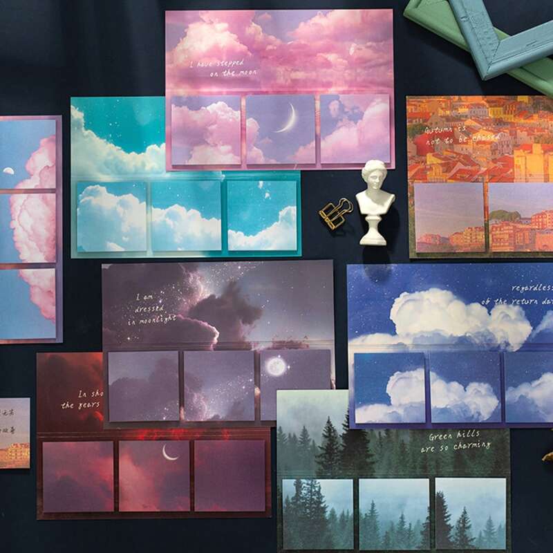 

1pc Scenery Pattern Random Sticky Note, Multicolor