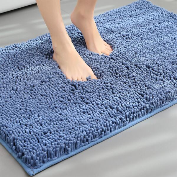 

Solid Color Chenille Floor Mat, Dusty blue