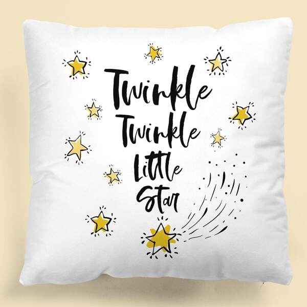 

Slogan Graphic Kids Cushion Cover Without Filler, Multicolor