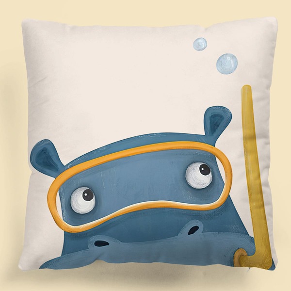 

Cartoon Graphic Kids Cushion Cover Without Filler, Multicolor