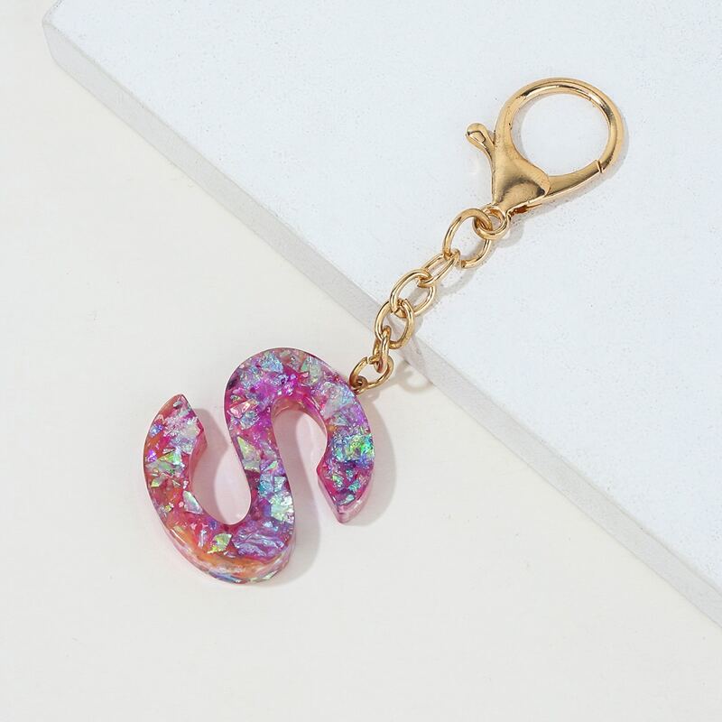 

Letter Design Bag Charm, Multicolor