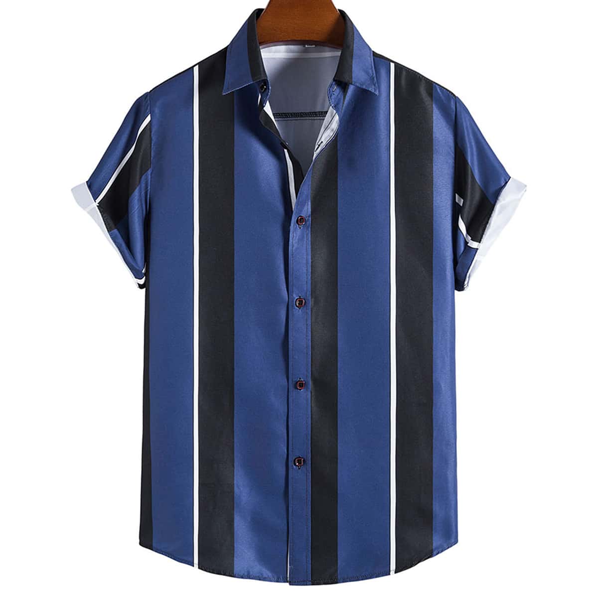 

Guys Button Front Striped Shirt, Multicolor