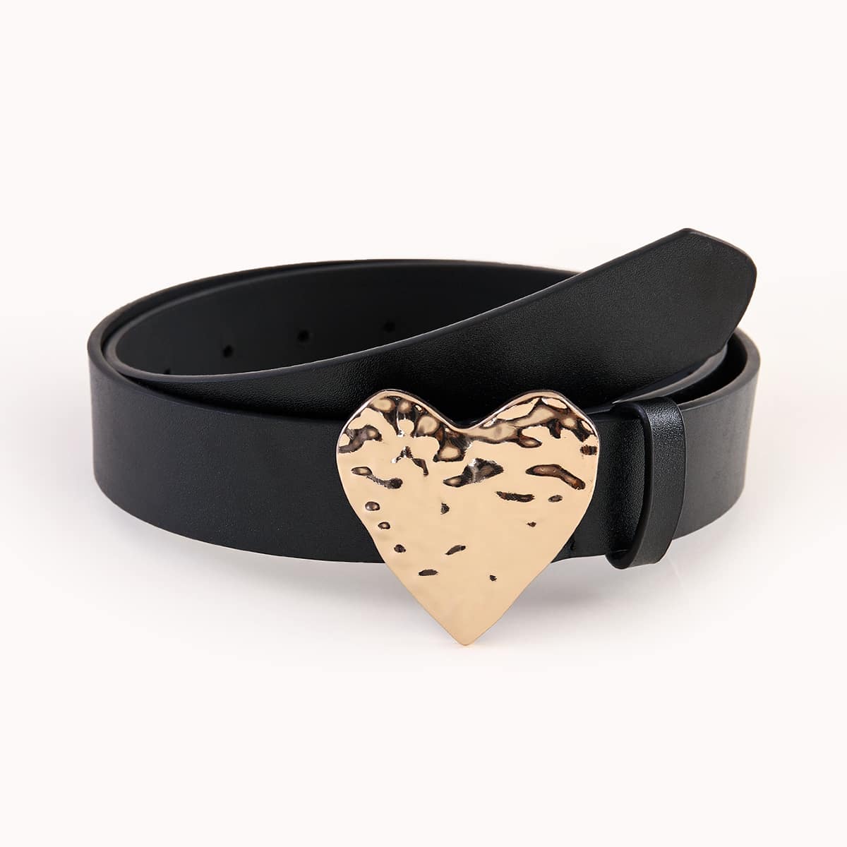 

Heart Decor Buckle Belt, Black