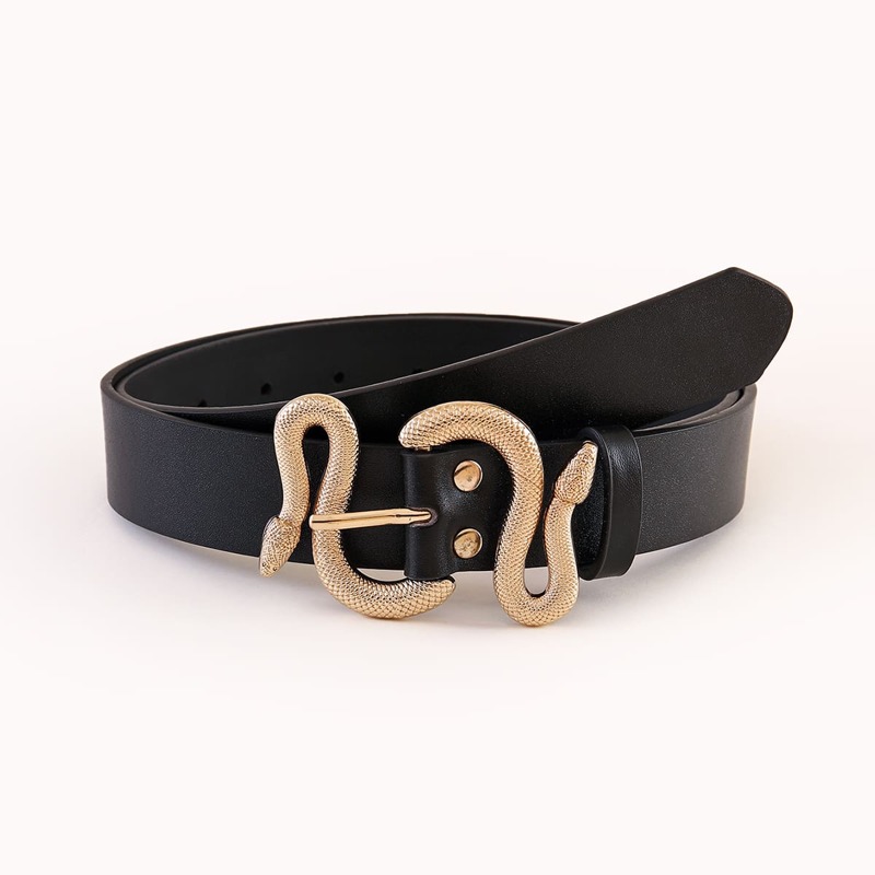 

Snake Design Buckle Belt, Black