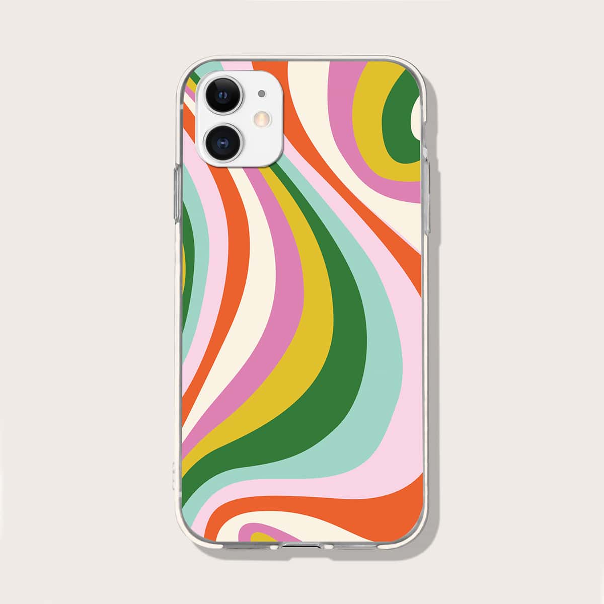 

Rainbow Striped Phone Case, Green