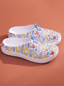 Cartoon Graphic Hollow Out Vent Clogs - Multicolor - View 2