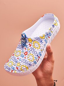 Cartoon Graphic Hollow Out Vent Clogs - Multicolor - View 5