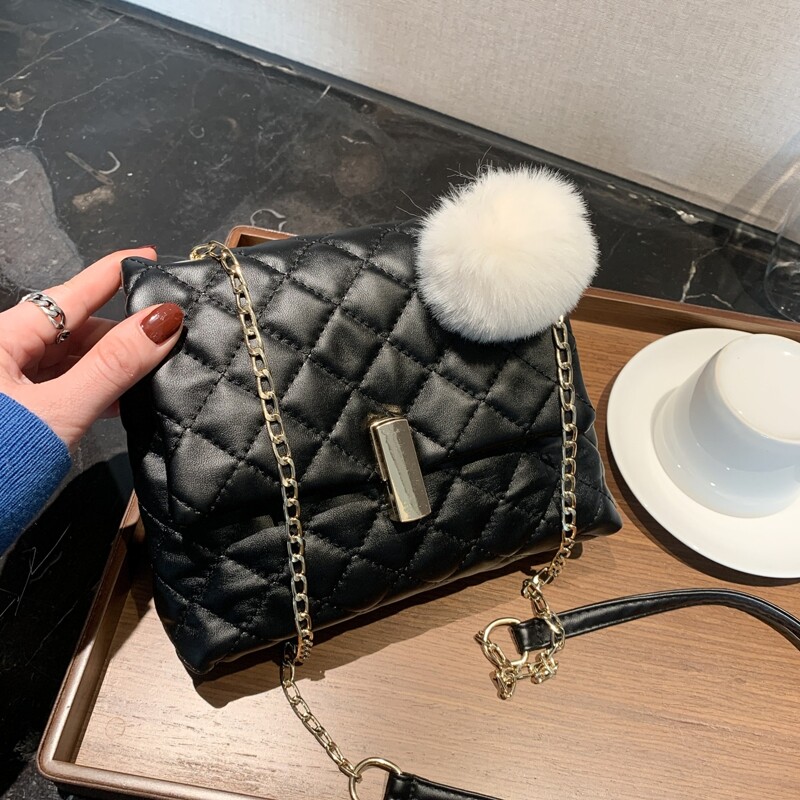 

Quilted Flap Crossbody Bag, Black