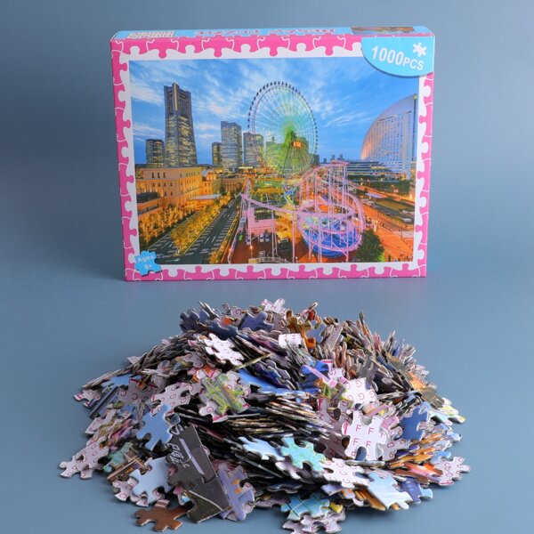 

1set Ferris Wheel Print Jigsaw Puzzle, Multicolor