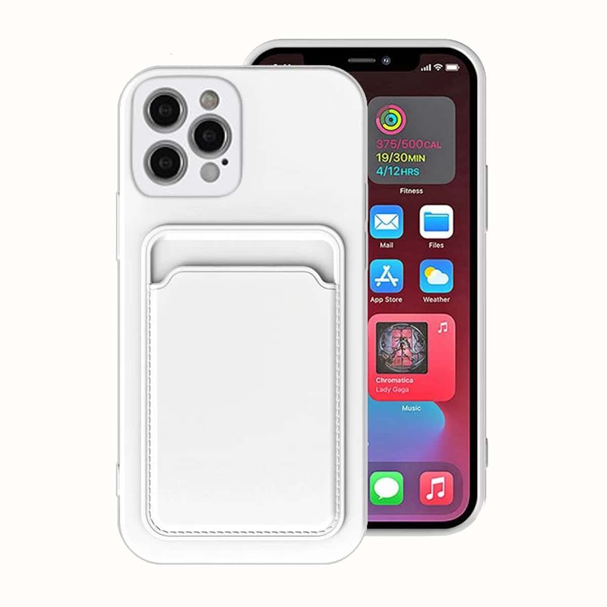 

Solid Phone Case With Card Holder, White