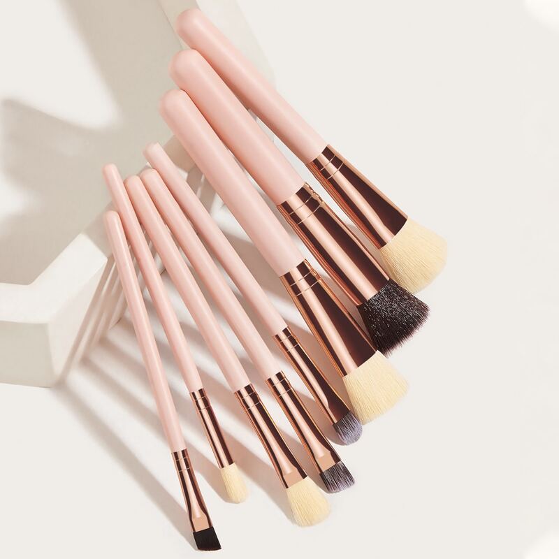 

8pcs Makeup Brush Set, Baby pink