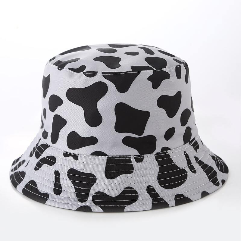 

Cow Pattern Bucket Hat, Grey