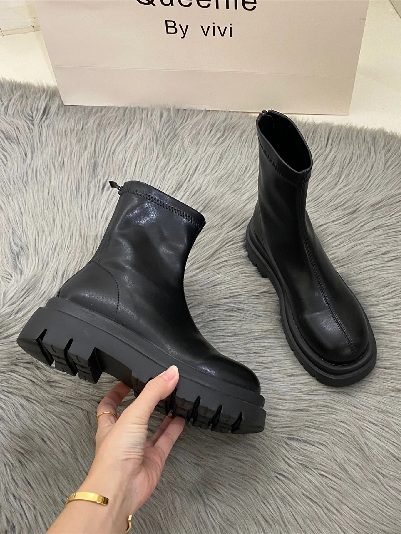 platform slip on boots