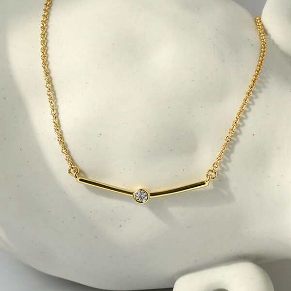 

18K Gold Plated Zircon Decor Necklace