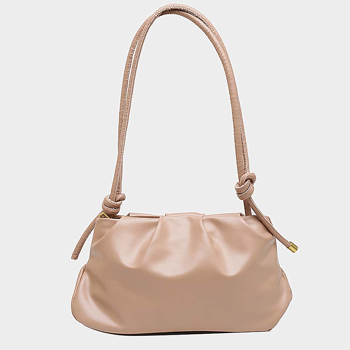 

Minimalist Ruched Crossbody Bag, Khaki