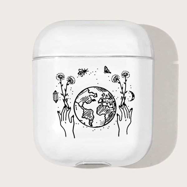 

Чехол с рисунком земли для Airpods, Прозрачный