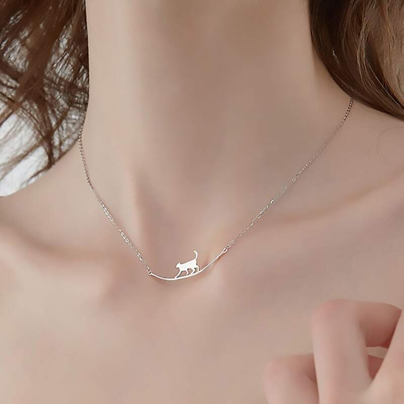

Cat Chain Necklace, Silver