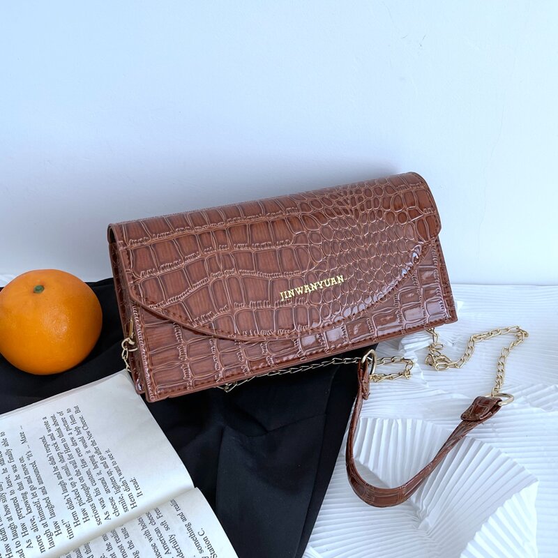

Croc Embossed Crossbody Bag, Brown