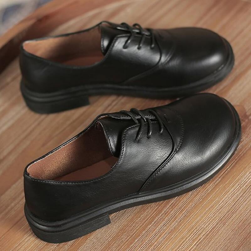 

Minimalist Lace-up Front Oxfords Shoes, Black