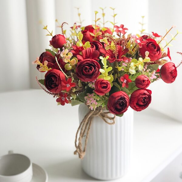 

2bunches Artificial Flower, Red