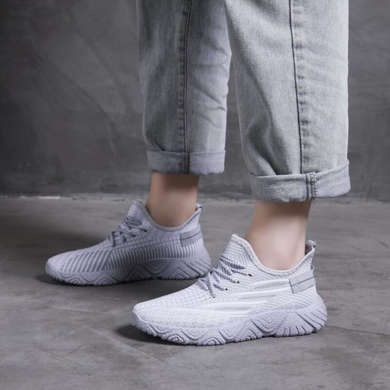 

Knit Lace Up Front Sneakers, Grey