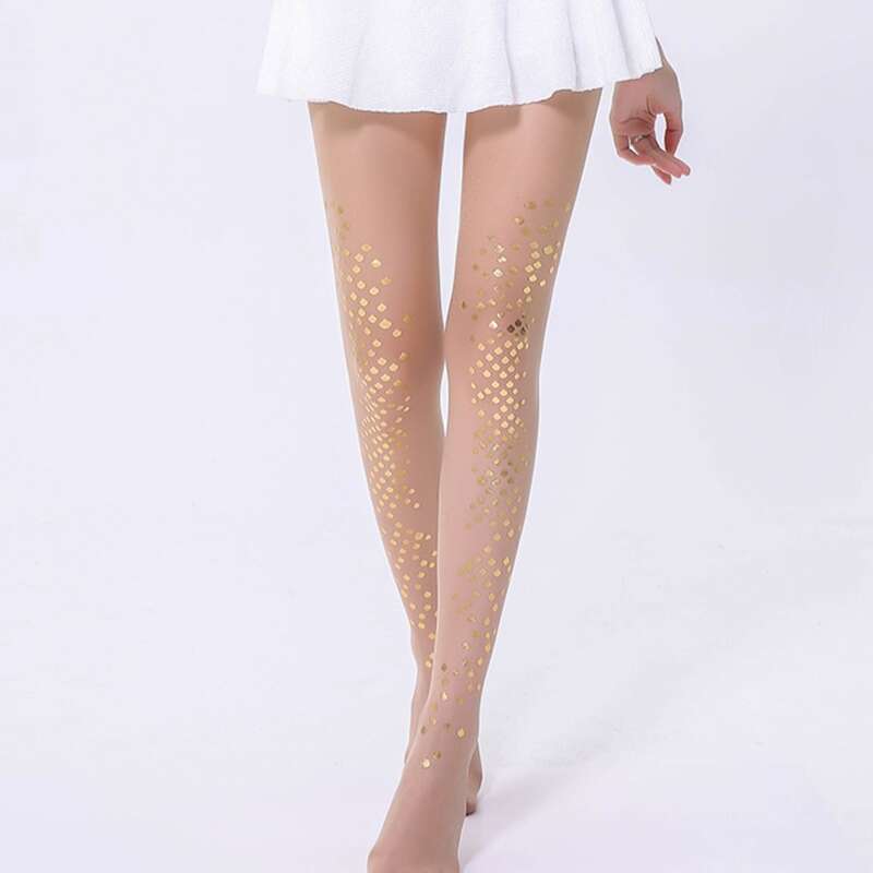 

1pair Glitter Tights, Gold