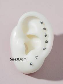 7 piezas Pendientes con diseño de estrella - Plateado - Ver 3