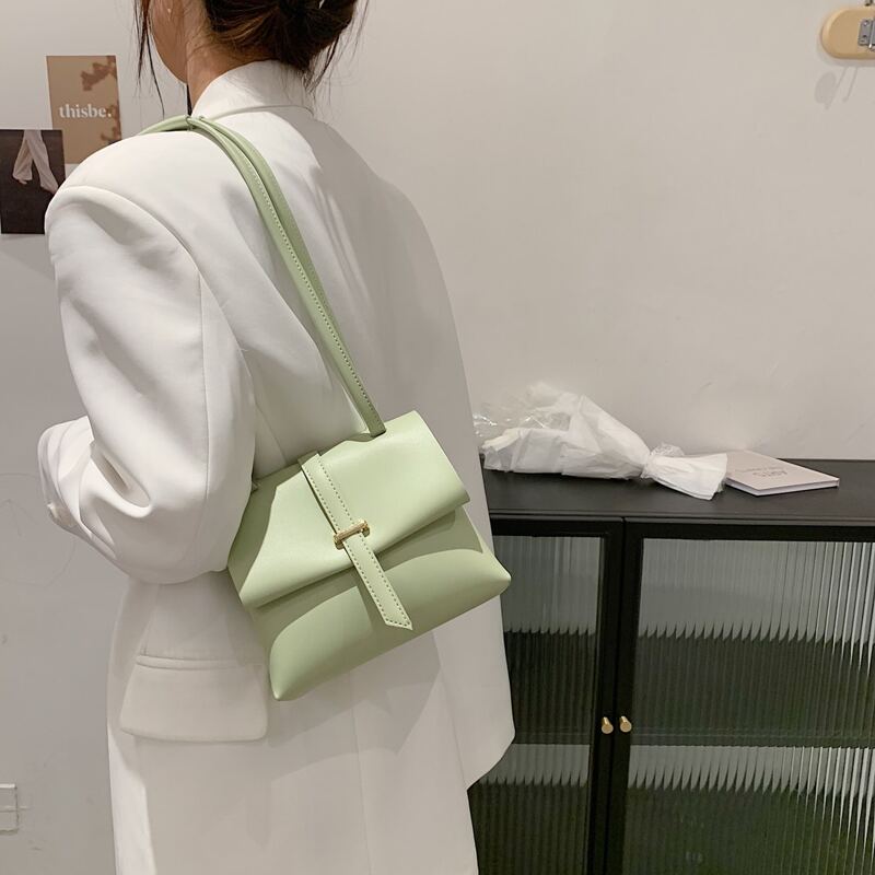 

Minimalist Flap Shoulder Bag, Green