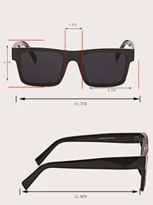 Men Square Frame Sunglasses - Black - View 4