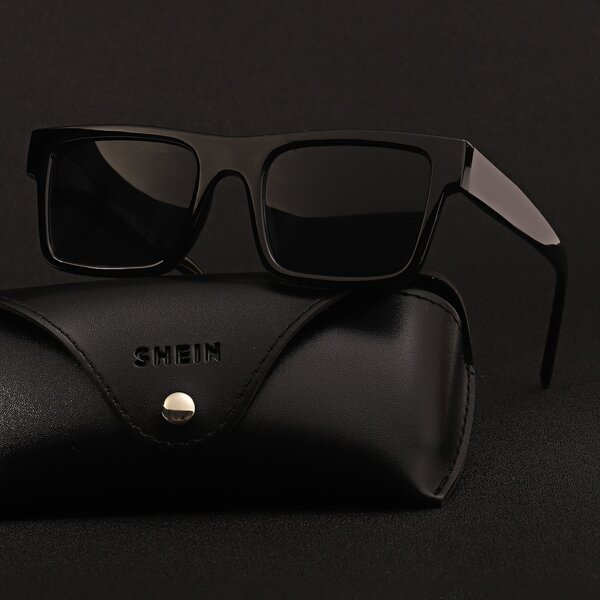 

Men Square Frame Sunglasses, Black