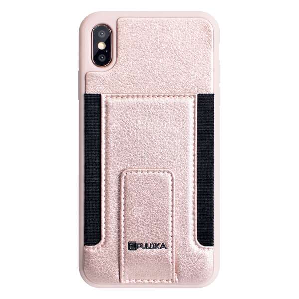 

PU Leather Phone Case With Card Slot & Holder, Pink