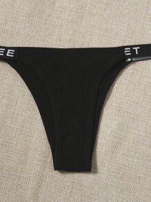 3pack Solid Letter Tape Thong Set - Multicolor - View 5