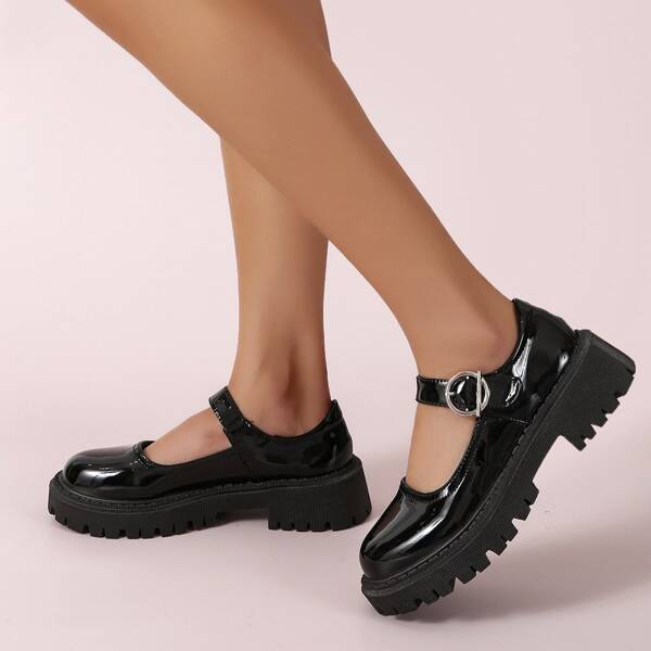

Minimalist Mary Jane Flats, Black