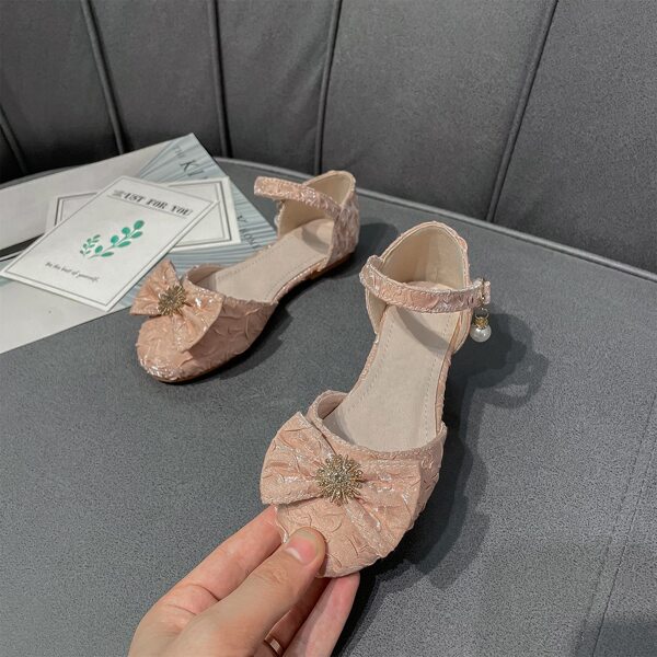 

Bow & Faux Pearl Decor Flat Sandals, Pink