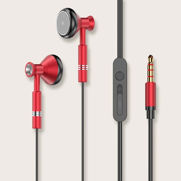 

Color Block Wired Earphone, Red