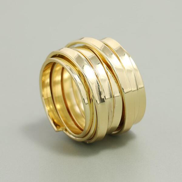 

Metal Layered Ring, Gold
