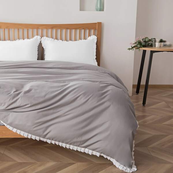 

Contrast Trim Duvet Cover Without Filler, Grey