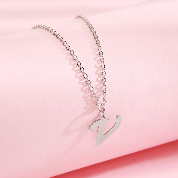 

Letter Charm Necklace, Silver
