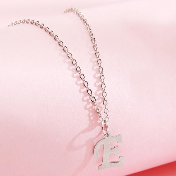 

Letter Charm Necklace, Silver
