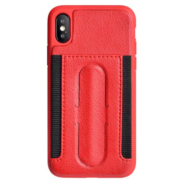 

PU Leather Phone Case With Card Slot & Holder, Red