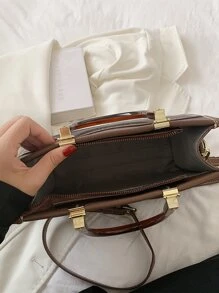 BELLEBORG Tương phản ràng buộc Túi Satchel Đối với phụ nữ , & Cổ cồn trắng , Túi đeo chéo , Vai Có thể điều chỉnh Cho văn phòng , Làm việc , Làm Việc  , Commute - màu đen - Xem 4
